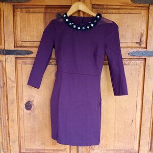 Armani Exchange deep purple bodycon dress    LIKE NEW